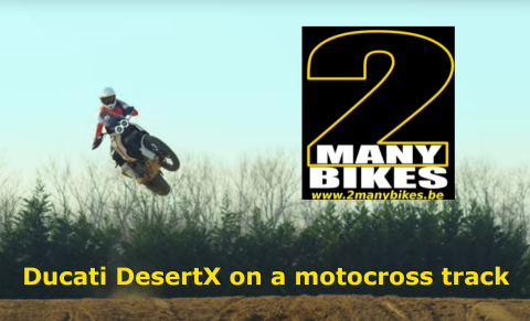 Enduro champion Antoine Meo abuses the Ducati DesertX on a motocross track