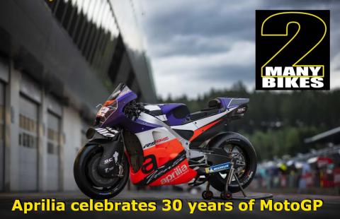 Aprilia celebrates 30 years of MotoGP with special livery